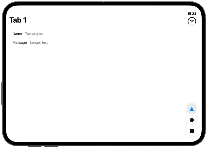 Ionic tab bar as a pill on the side of the open inner display